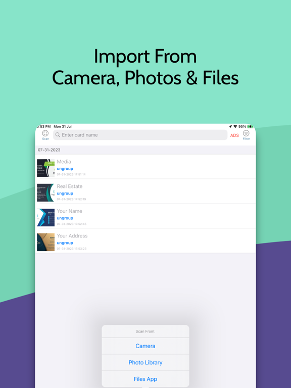business card scanner : reader iPad  سکرین شاٹس