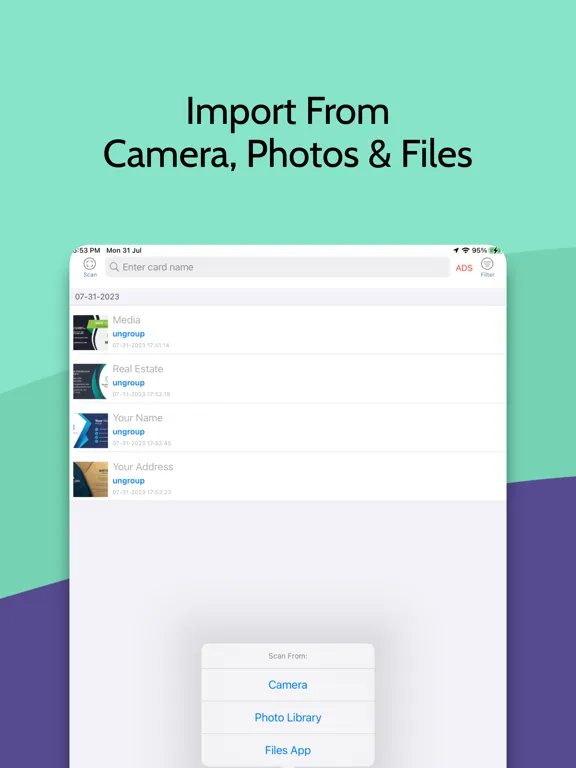 business card scanner : reader iPad  سکرین شاٹس