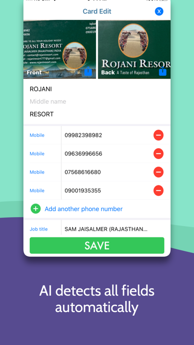 business card scanner : reader سکرین شاٹس