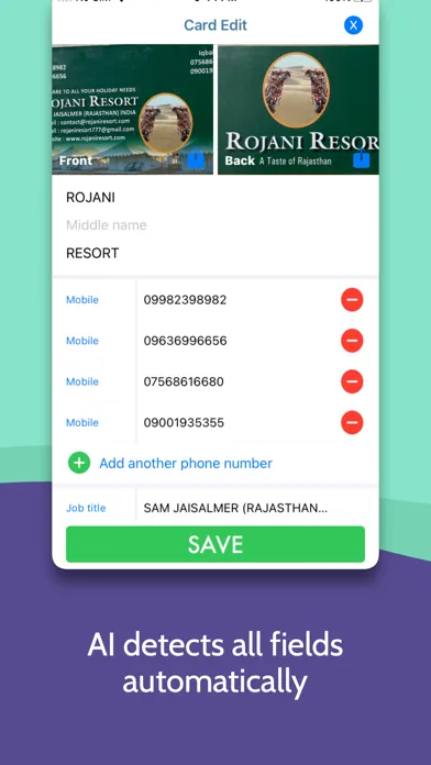 business card scanner : reader سکرین شاٹس