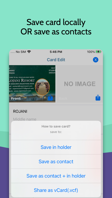 business card scanner : reader سکرین شاٹس