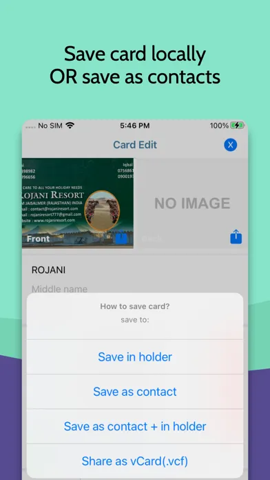 business card scanner : reader سکرین شاٹس