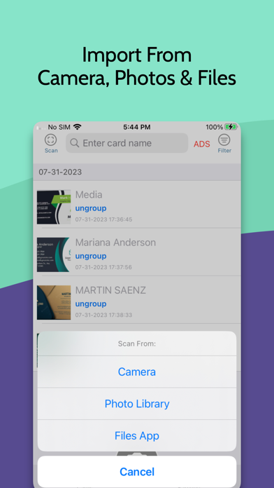 business card scanner : reader سکرین شاٹس