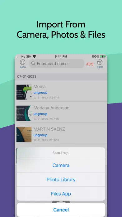 business card scanner : reader سکرین شاٹس