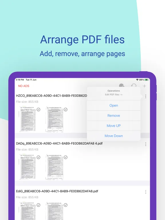 combine pdfs & pdf merger iPad 应用截图