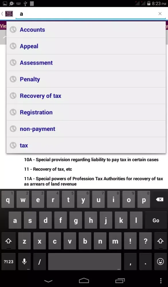 Capturas de tela do Maharashtra State Tax Act 1975