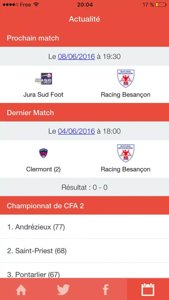 Tangkapan skrin Racing Besançon