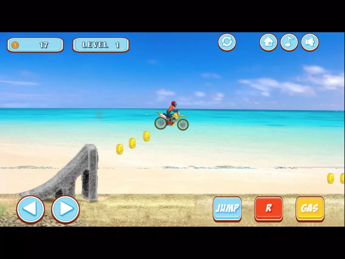 特技摩托骑手-海边的摩托特技表演 iPad  Screenshots
