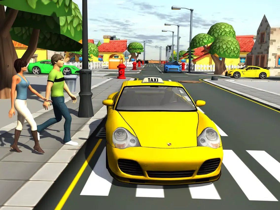Capturas de pantalla de 3d Taxi car driver Parking simulator free games iPad 