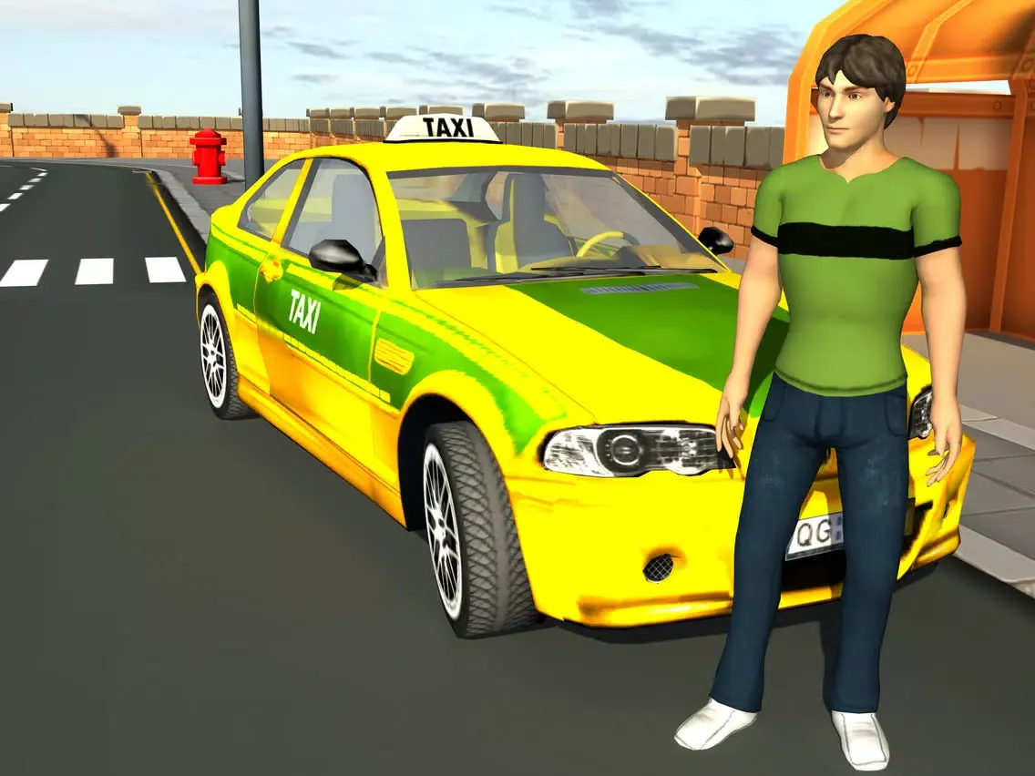 Capturas de pantalla de 3d Taxi car driver Parking simulator free games iPad 