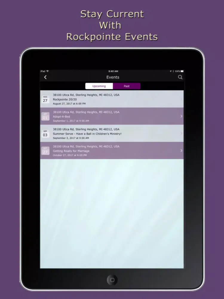 Tangkapan skrin Rockpointe iPad 