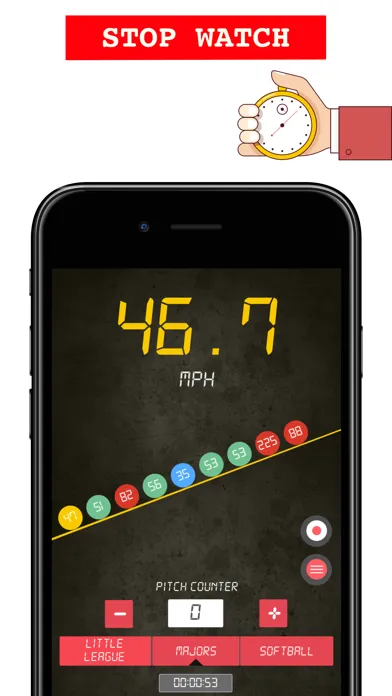Capturas de pantalla de Baseball Pitch Speed Radar Gun
