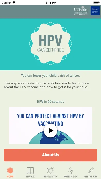 Captures d'écran de HPVcancerFree