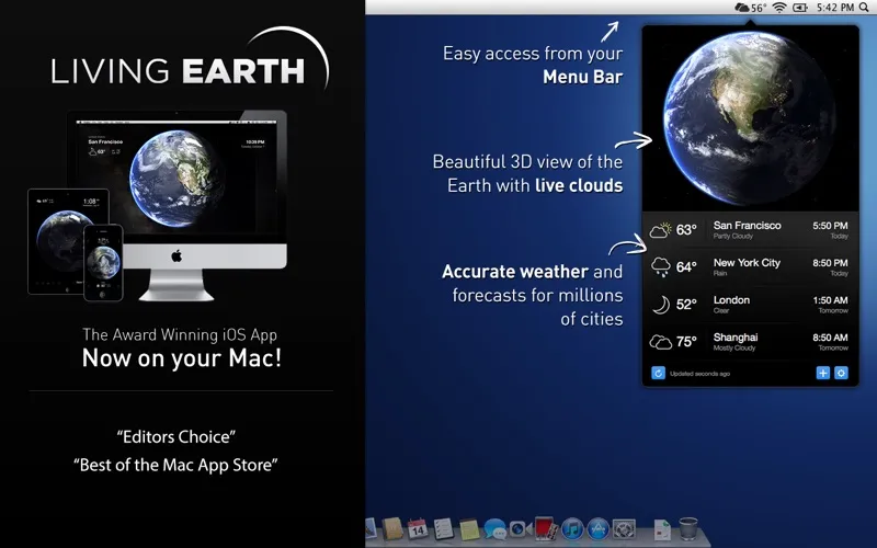 Tangkapan layar Living Earth - Weather & Clock