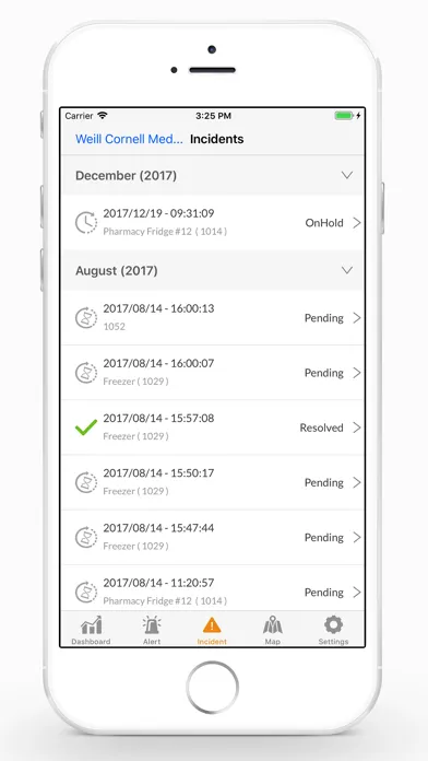 Screenshot di Thinghub Monitoring