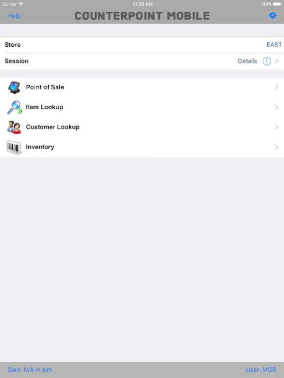 Tangkapan skrin NCR CPMobile iPad 