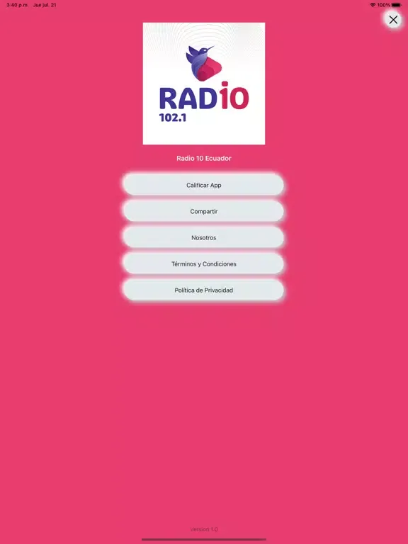 Capturas de pantalla de Radio 10 Ecuador iPad 