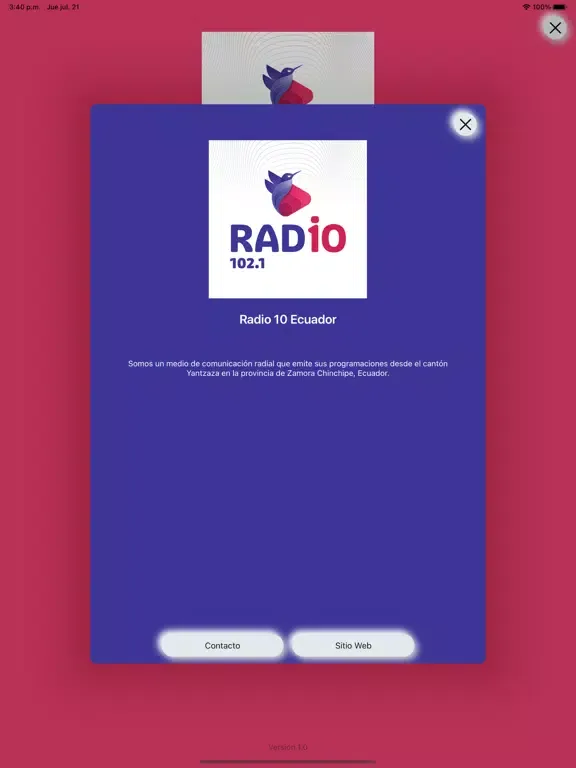Capturas de pantalla de Radio 10 Ecuador iPad 