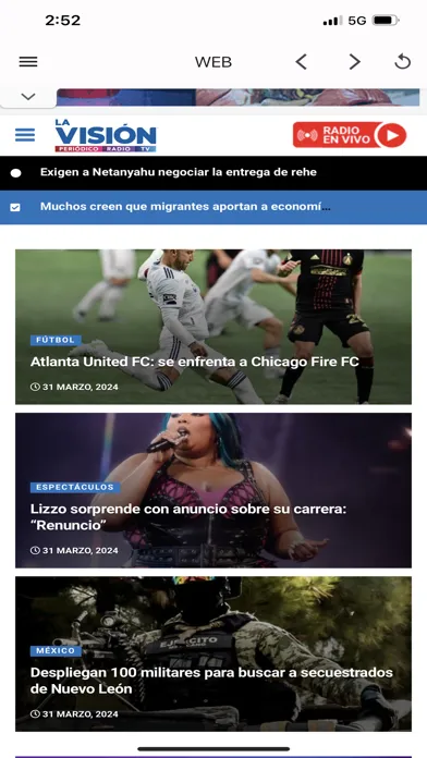Capturas de pantalla de La Vision Radio