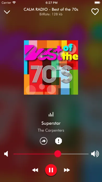 ภาพหน้าจอของ Musica de los 70s Radio