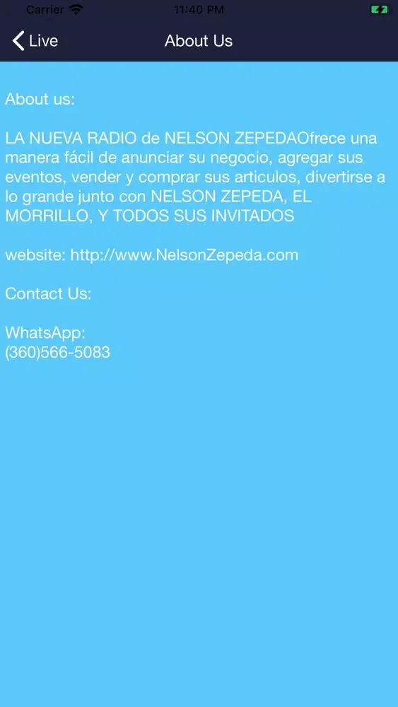 Nelson Zepeda Radio Screenshots