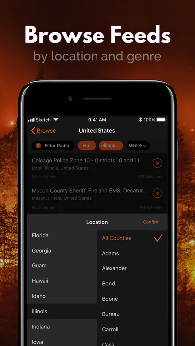 Captures d'écran de Police Scanner: Fire Radio