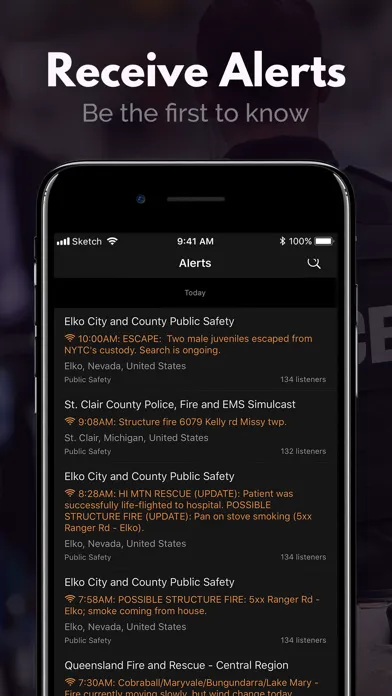 Captures d'écran de Police Scanner: Fire Radio