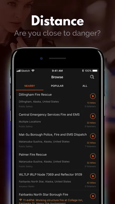Captures d'écran de Police Scanner: Fire Radio