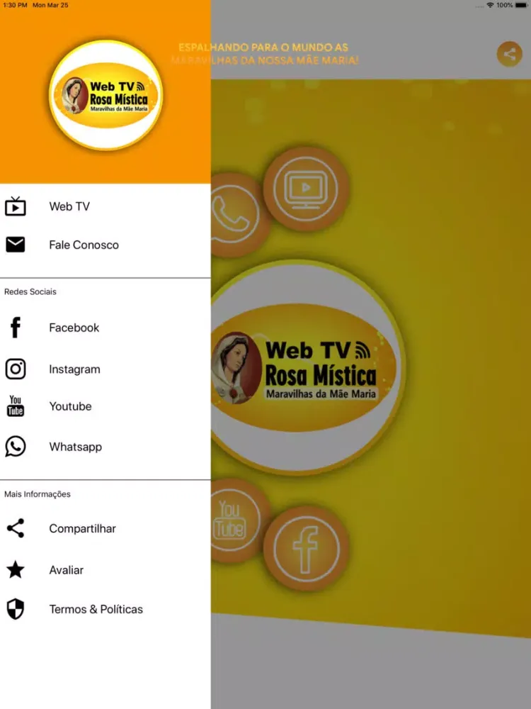 Zrzuty ekranu Web TV Rosa Mística. iPad 