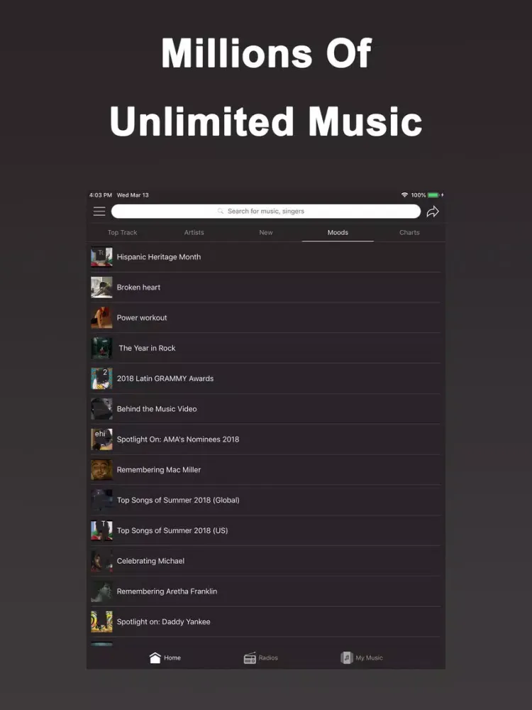Tangkapan skrin Young Radio+ Plus iPad 