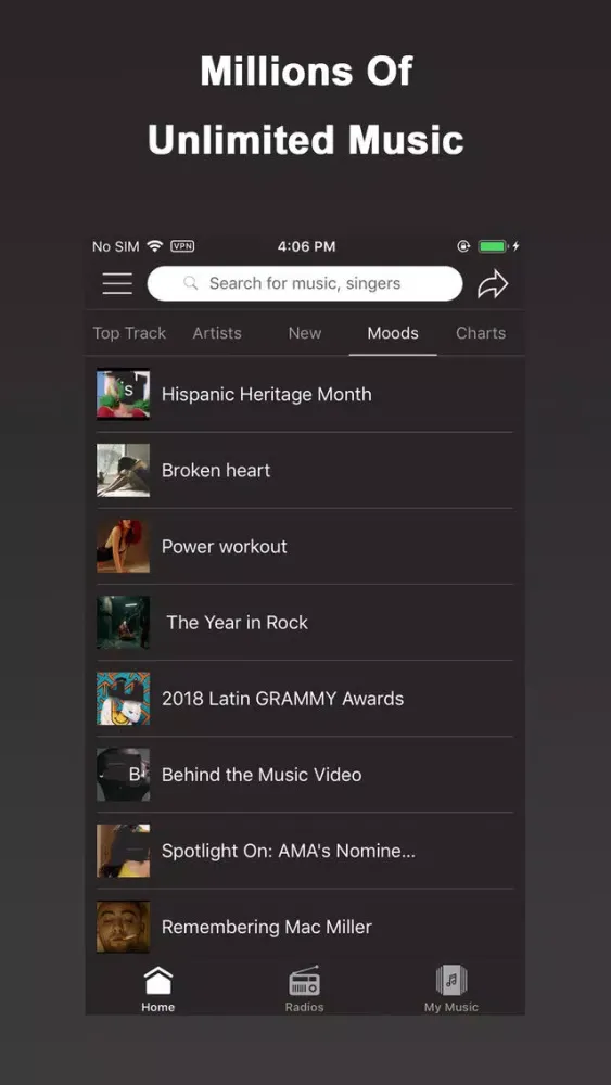 Tangkapan skrin Young Radio+ Plus