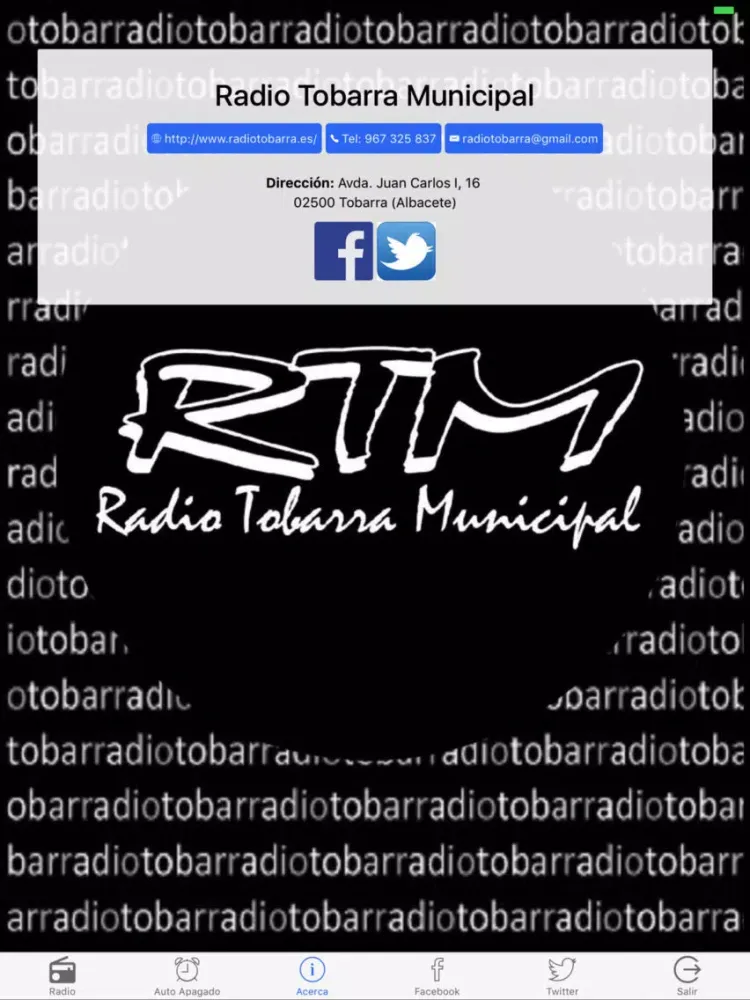 Tangkapan layar Radio Tobarra Municipal iPad 
