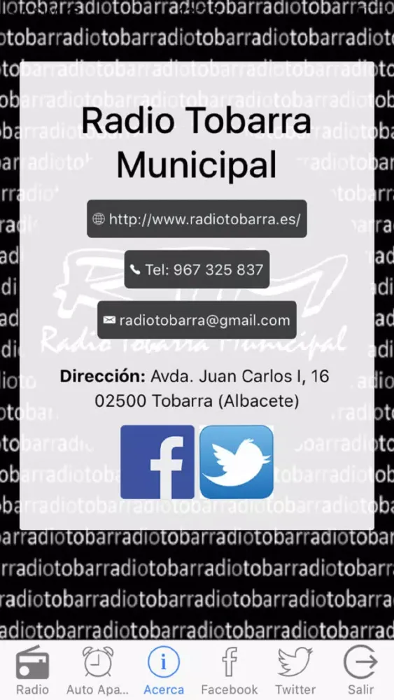 Tangkapan layar Radio Tobarra Municipal