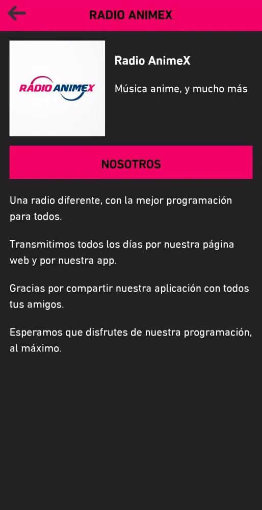 Captures d'écran de Radio AnimeX