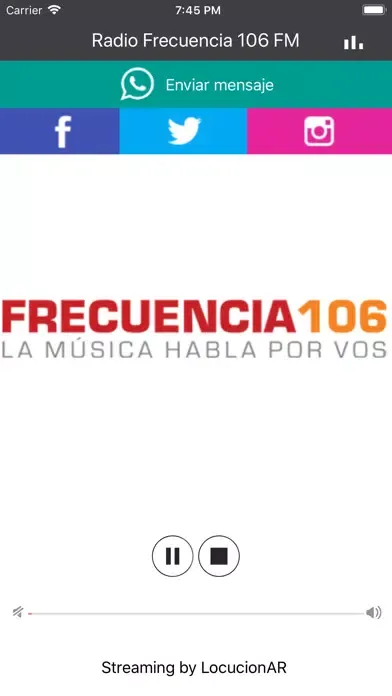 Ảnh chụp màn hình của Radio Frecuencia 106 FM