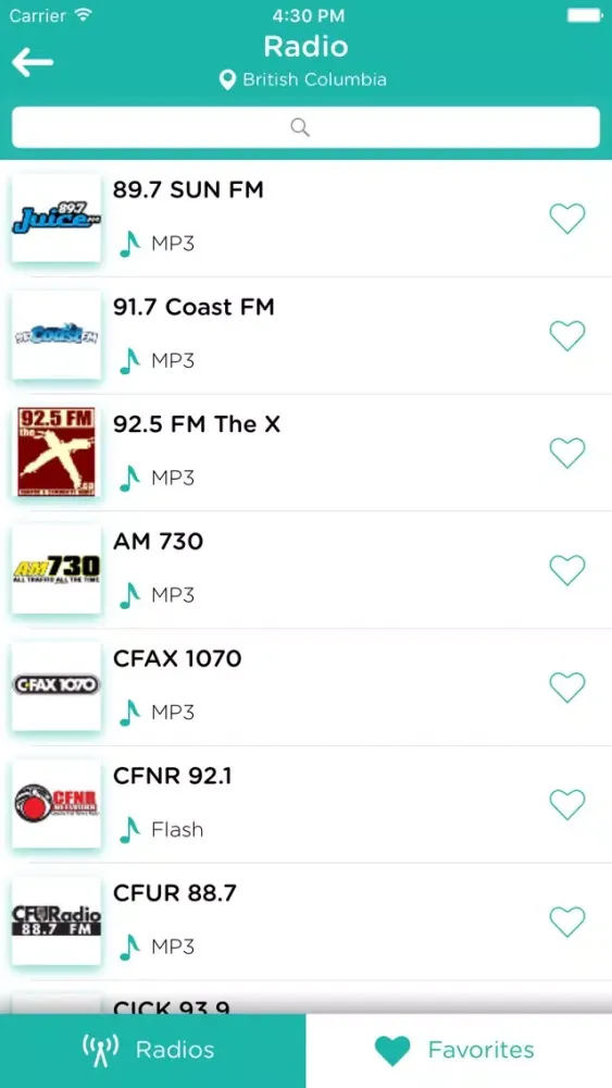 Canada Radios: Listen live canadian stations radio, news AM & FM online スクリーンショット