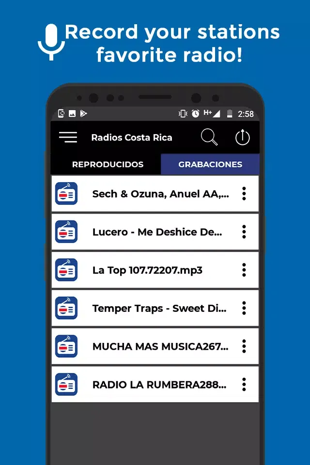 Ảnh chụp màn hình của Radios Costa Rica