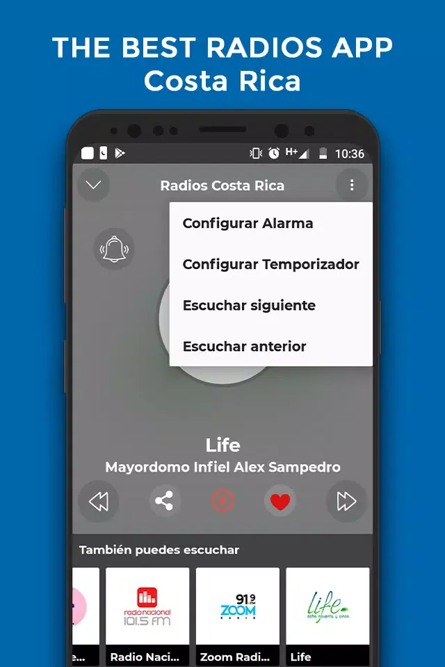 Ảnh chụp màn hình của Radios Costa Rica