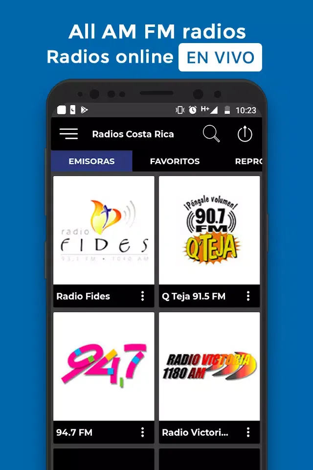 Ảnh chụp màn hình của Radios Costa Rica