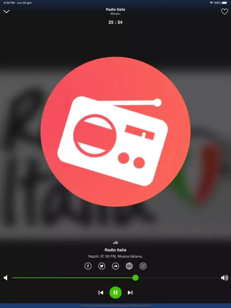 Ảnh chụp màn hình của My Radio - Radio Italia iPad 