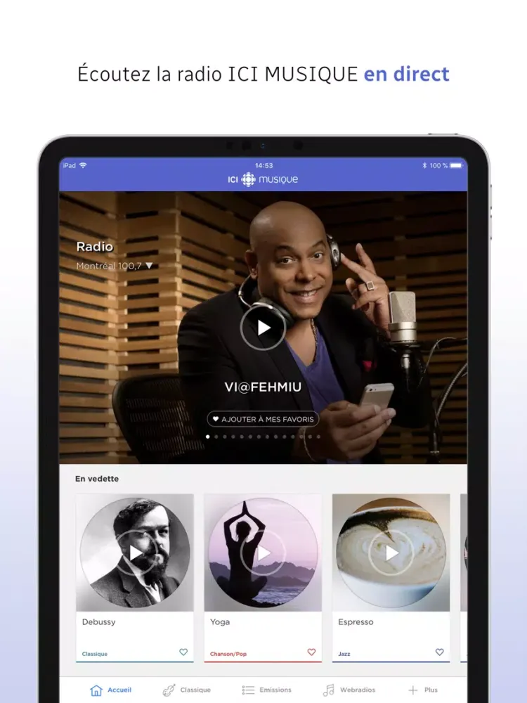 ICI Musique iPad  स्क्रीनशॉट