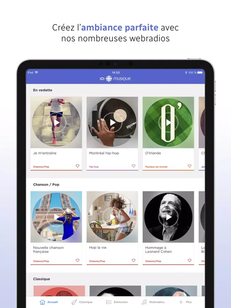 ICI Musique iPad  स्क्रीनशॉट