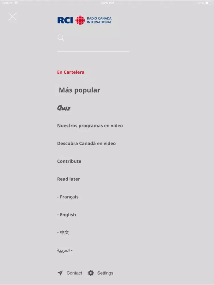 Radio Canadá Internacional iPad  স্ক্রিনশট