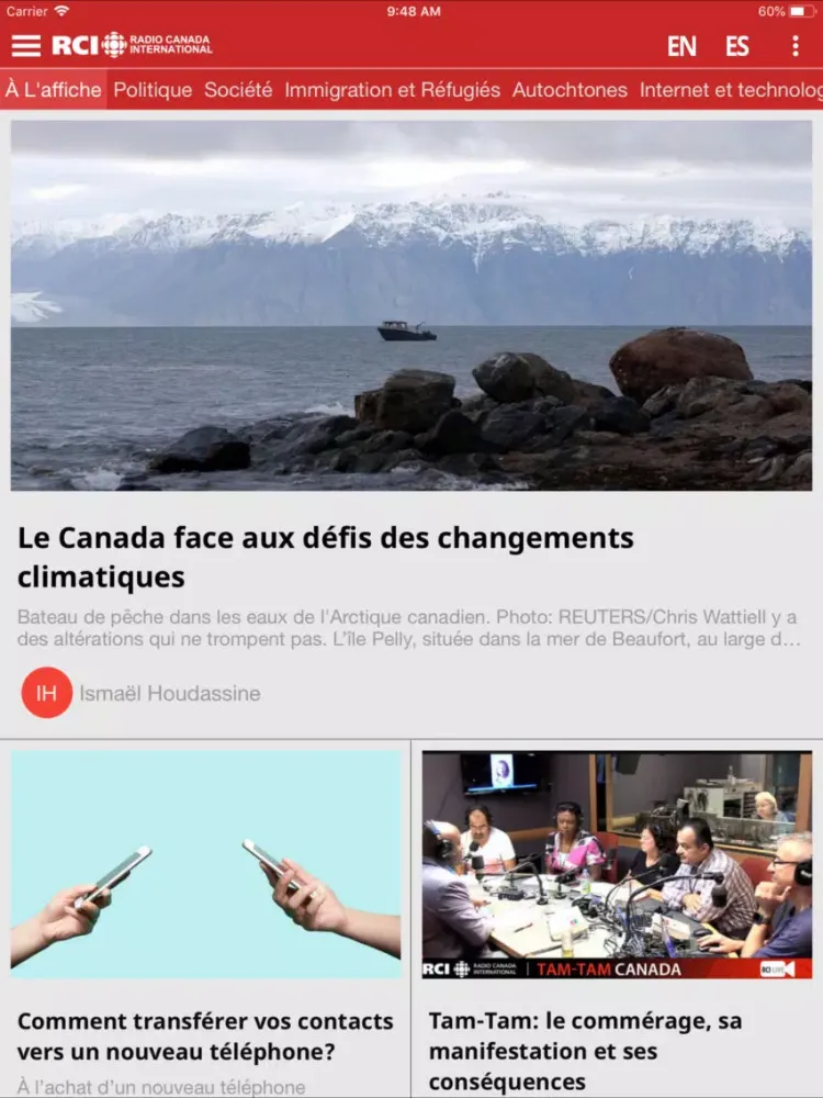 Screenshot di Radio Canada International-FR iPad 