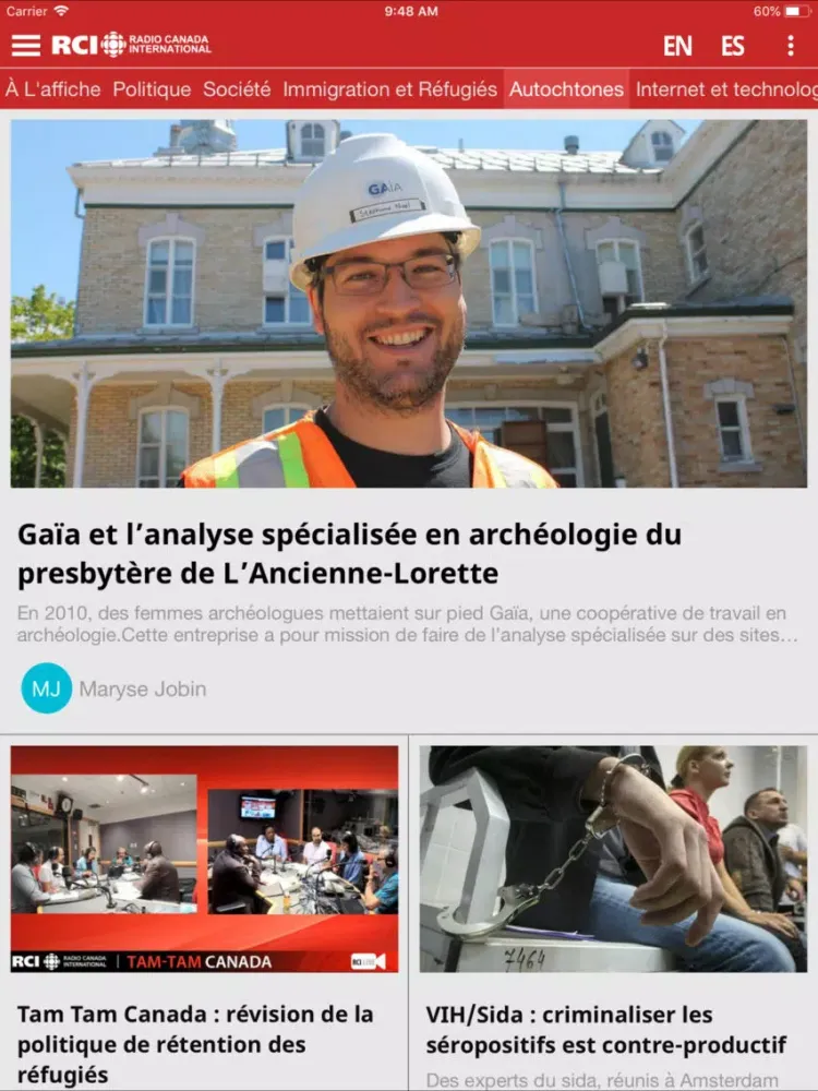 Screenshot di Radio Canada International-FR iPad 