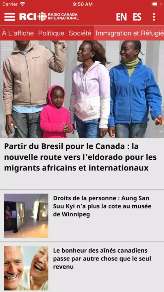 Screenshot di Radio Canada International-FR