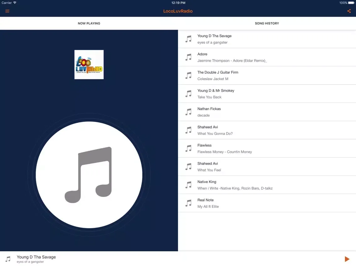 Loco Luv Radio iPad  Screenshots