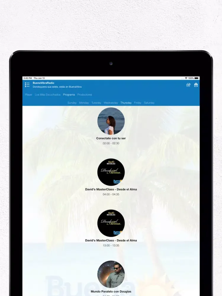 Ảnh chụp màn hình của Buena Vibra Radio iPad 