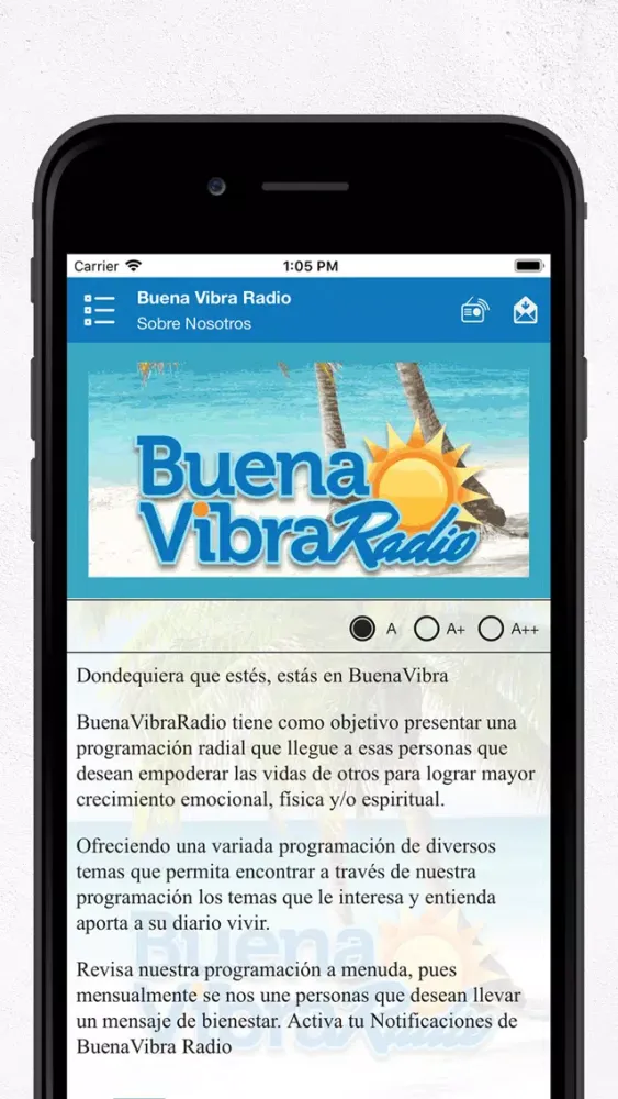 Ảnh chụp màn hình của Buena Vibra Radio