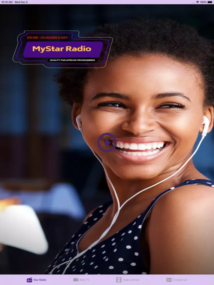 Ảnh chụp màn hình của MyStar Radio iPad 